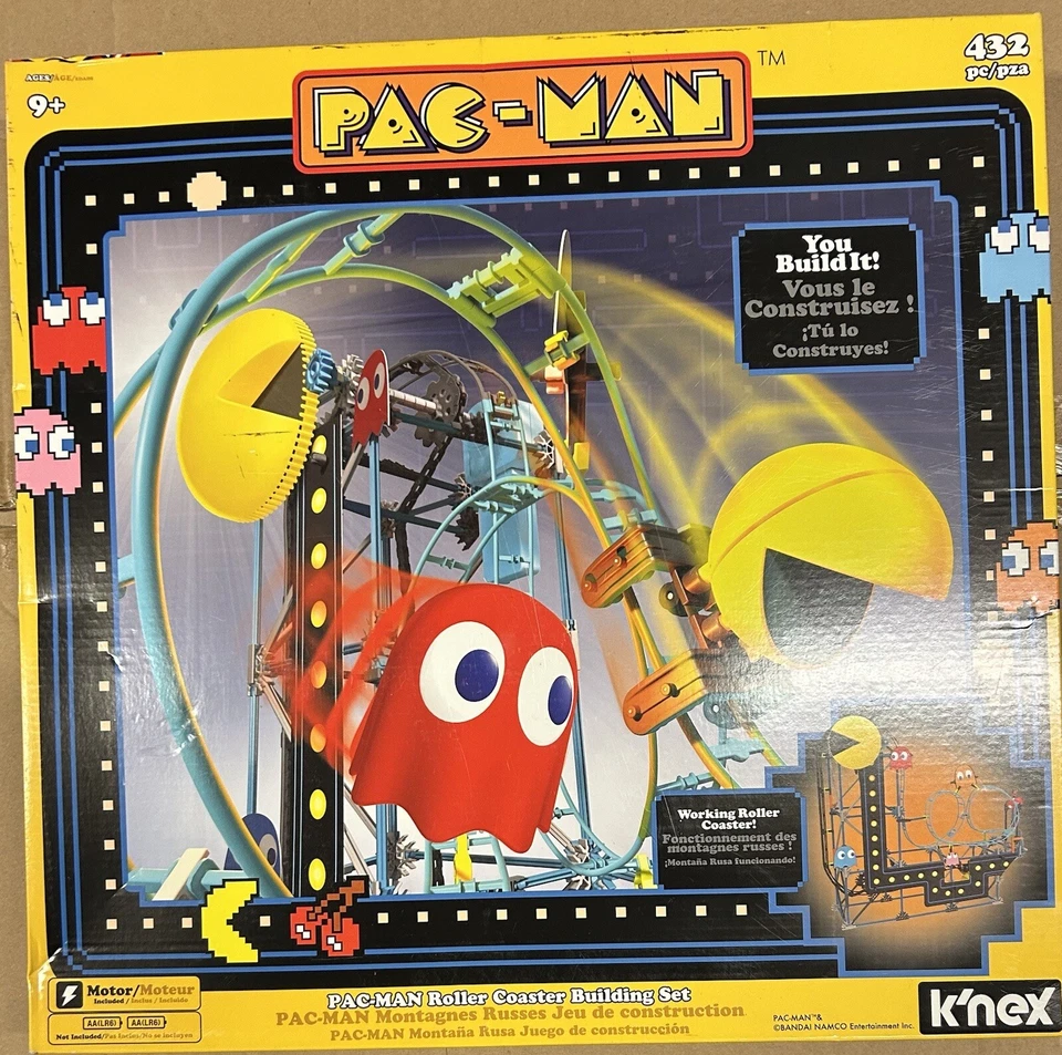 K'NEX 15188 Pacman Roller Coaster Motorized Amusement Ride 40th Anniversary Toy