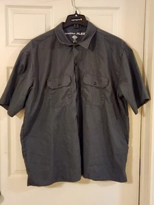 Dickies Men's 2XL Flex Relaxed Fit Gray Short Sleeve Work Shirt - Picture 1 of 5