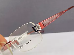 Bvlgari Eyeglasses Frames woman Red Braun Rimless Angular Oval 236 Rimless Np - Picture 1 of 16