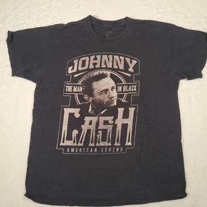 Vintage Johnny Cash Grafik T-Shirt - The Man in Schwarz - Größe L - Bild 1 von 4