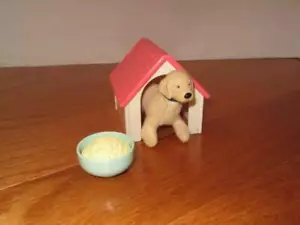 Casa para perros, perro, cuenco Mattel Fisher Price vintage - Imagen 1 de 3