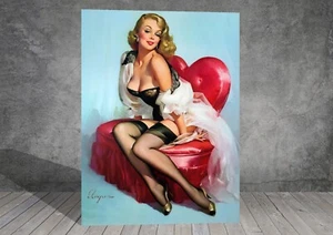 Gil Elvgren Sexy  Woman Vintage Pin Up Girl CANVAS ART PRINT  1635 - Picture 1 of 8