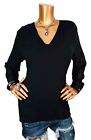 Calvin Klein XL Top Stretch Black Lined Tunic Low V Cut CK Logo Buttons Blouse