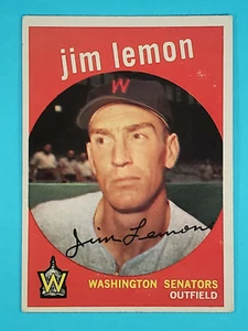 1959 Topps "weißer Rücken" Jim Lemon Washington Senators #215 GUT + Falte 🙂 - Bild 1 von 6