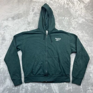 Reebok Sweatshirt Women Size Medium Vintage Green Full Zip Up Activewear - Picture 1 of 6