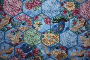 ASIATISCHE DESIGNS IN HEXIES - 100 % BAUMWOLLSTOFF - Bild 1 von 5