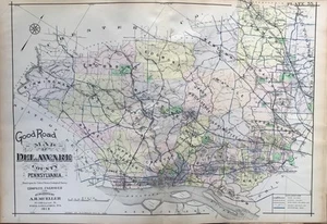 1913 A.H. MUELLER, DELAWARE COUNTY, PENNSYLVANIA, REPRODUCTION PLAT ATLAS MAP - Picture 1 of 3