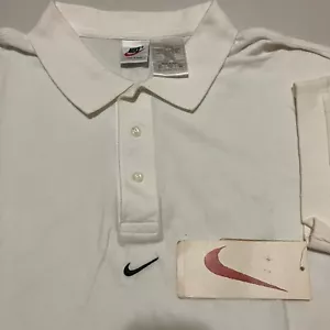 90s Vtg Nike Center Mid Logo Swoosh Shirt Travis Scott New White XXLT *STAINED* - Picture 1 of 6
