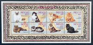 NEVIS CATS STAMPS SHEET OF 8 MNH 1994 PERSIAN HIMALAYAN CAT FELINE PET ANIMALS - Picture 1 of 1