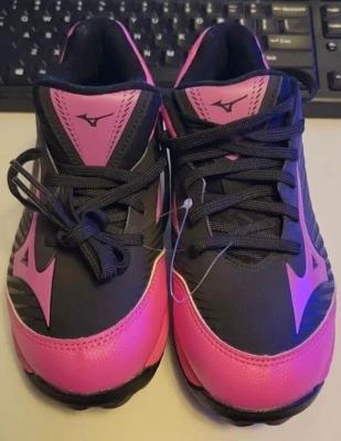 Mizuno Girls 9-Spike Advanced Finch Franchise Softball Cleats Pink Black Sz 6 - Image 1 of 4