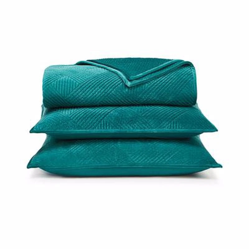 Charter Club Damasco Terciopelo 3 piezas Juego de cobertores, completo/queen, verde Foto 1 de 1