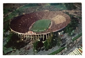 Cartolina Rose Bowl Pasadena California stadio di calcio veduta aerea 6x9 c1960s - Foto 1 di 2