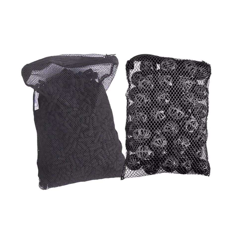 1 磅活性炭 + 50 件生物球媒体袋适用于水族箱罐过滤器 — 第 1/1 张图片