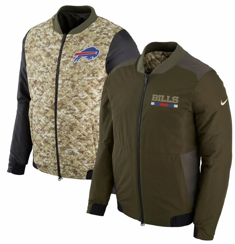 Chaqueta de bombardero reversible Nike Buffalo Bills Salute to Service para hombre NFL lateral Foto 1 de 4