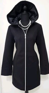 Vince Camuto Ladies' Hooded Full-Zip Jacket Sz L Black NWT - Picture 1 of 15