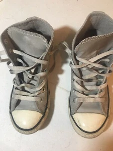 converse all stars youth 2 grau Leder Hi Tops guter Zustand viel benutzt übrig - Bild 1 von 8