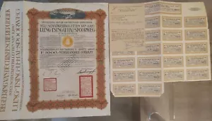 China 1920 Lung Tsing U Hai Ferrocarril Spoorweg 1000 Florines Bono + Certificado - Imagen 1 de 3