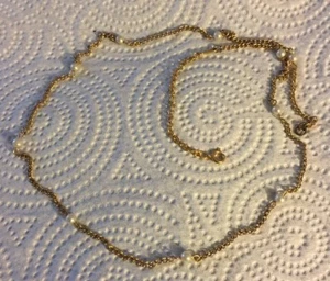 Collar de cadena de oro vintage con perlas de imitación - Imagen 1 de 5