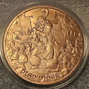 Pied Piper; Medieval Legends; IN CAPSULE; 1oz .999 Fine Copper round - Picture 1 of 2