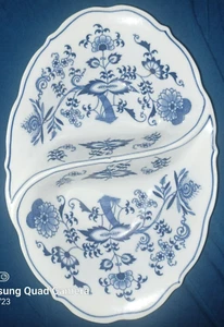 BLUE DANUBE Oval Divider Vegetable Serving Dish !!! - Picture 1 of 7