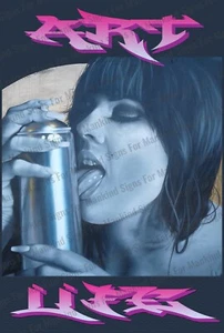 Art Life: Graffiti Girl 12"x8" Metall Poster Schild - Bild 1 von 2