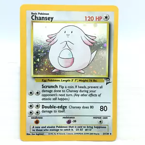 Chansey 3/130 Base Set 2 Holo Rare Pokemon Card MINT #44 Error Miscut Off Center - Picture 1 of 12