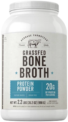 Bone Broth Protein Powder | Grass Fed 2.2lb | Unflavored | by Herbage Farmstead - Image 1 of 4
