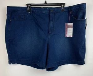 Pantalones Cortos Gloria Vanderbilt Amanda Bolsillos Denim Azul Cremallera Elastizados Talla 24W NUEVOS - Imagen 1 de 10