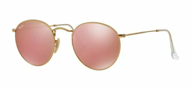 Ray-Ban RB3447 112/Z2 145mm Gold Round Sunglasses with Copper Non-Polarized Lenses
