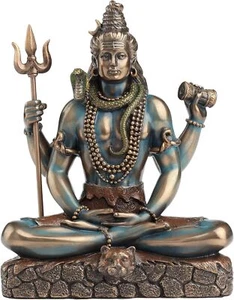 Sculpture statue motif Véronèse Seigneur Shiva en pose lotus - Dieu hindou - Photo 1/1
