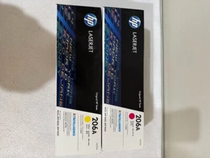 HP laserjet Toner Cartridges 206A, W2112A & W2113A, magenta and yellow - Photo 1/4