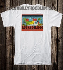 Retro Travel Tee T Shirt 100% Cotton Tourist Puerto Rico Land Of Enchantment - Picture 1 of 9
