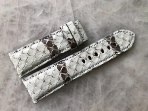 26mm/22mm Python Print Leather Watch Strap Band - Picture 1 of 4