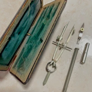Vintage Keuffel & Esser Co Partial Drafting Tool Set Germany Original Case - Picture 1 of 13