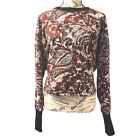 Joie Caleigh Cropped Sweater Marbled Abstract Floral Fractal Women Sz Large