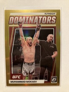2023 UFC Donruss Optic Muhammad Mokaev Dominators Gold Prizm /10 RC SSP