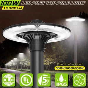 100W LED Post Top Light Adjustable 3000K/4000K/5000K Landscape Lamp W/ Photocell - Picture 1 of 14