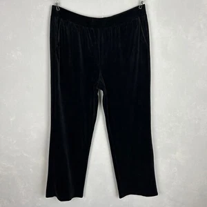Ralph Lauren Damen Übergröße 2X schwarze Velour Hose Pull On mit Taschen gerade - Bild 1 von 9