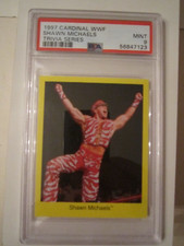 1997 SHAWN MICHAELS WWF WRESTLING CARD CARDINAL PSA GRADED MINT 9 BOX A