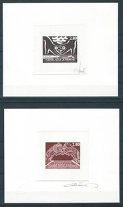 France, 1994,Train,4 signed artist die proofs ,compl,RARE - Picture 1 of 2