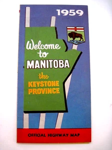 1959 Official Highway Map of "Manitoba, Canada w/ Canadian Mounted Policeman * - Picture 1 of 17