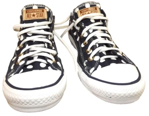 Converse All Star Polka Dot Navy Chuck Taylor Low Top Shoes 530047F Womens 9 US - Picture 1 of 21