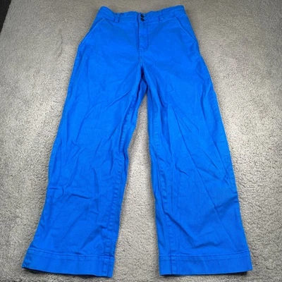 Everlane Wide Leg Crop Pants Women Size 10 Blue Cotton Twill High Rise - Image 1 of 4