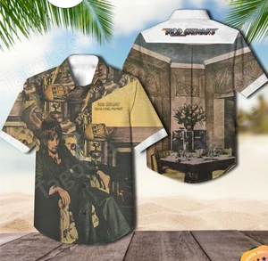 Rod Stewart Never A Dull Moment Album Cover Hawaiian Shirt Size S-5XL - Picture 1 of 2