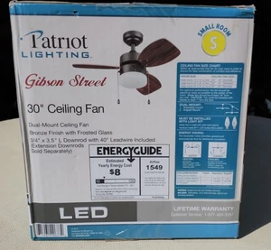 30" Small Room Bronze Frosted Glass LED Ceiling Fan. Ships, or Pickup 55110 Zip  - Picture 1 of 17