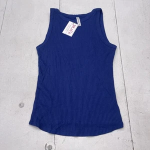 Zenana Tank Top Womens Medium Navy Blue Ribbed Rayon Stretch Shirt RT-8099A - Picture 1 of 7