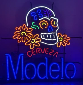 Modelo Cerveza Dia de los Muertos Sugar Skull LED Lighted Sign - NIB - Picture 1 of 8