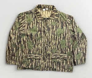 Vintage Herren Large hergestellt in den USA Mossy Oak Greenleaf Stil Tarnmuster Jagd Knopfleiste Hemd - Bild 1 von 19