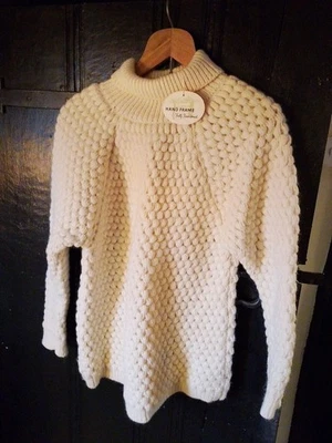 Vintage Aran Cable Knit Chunky Jumper Hand Frame Made 34 36 - Image 1 of 4