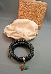 Pulsera Carolyn Pollack American West Bobina de Cuero Plata Esterlina N Turquesa - Imagen 1 de 5
